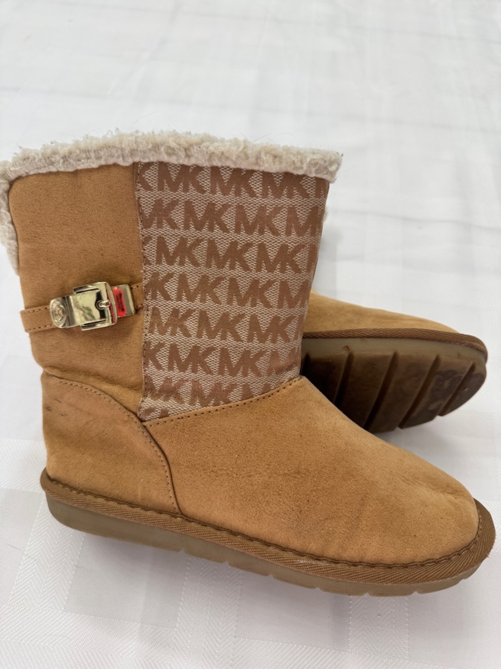Michael Kors Logo Tan Marilu Kids Winter Boots